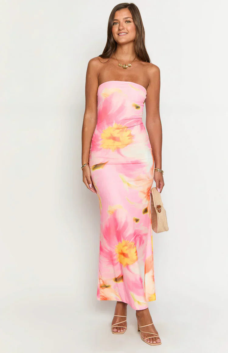 Arizona - Robe longue en maille florale