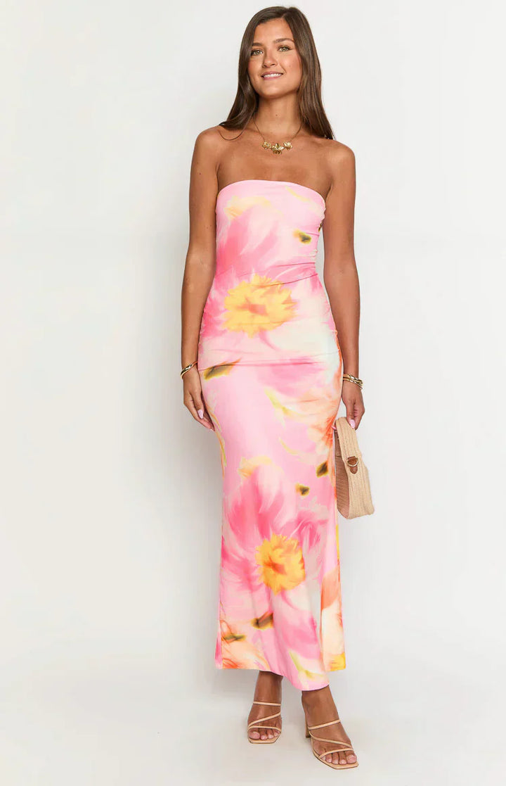 Arizona - Robe longue en maille florale