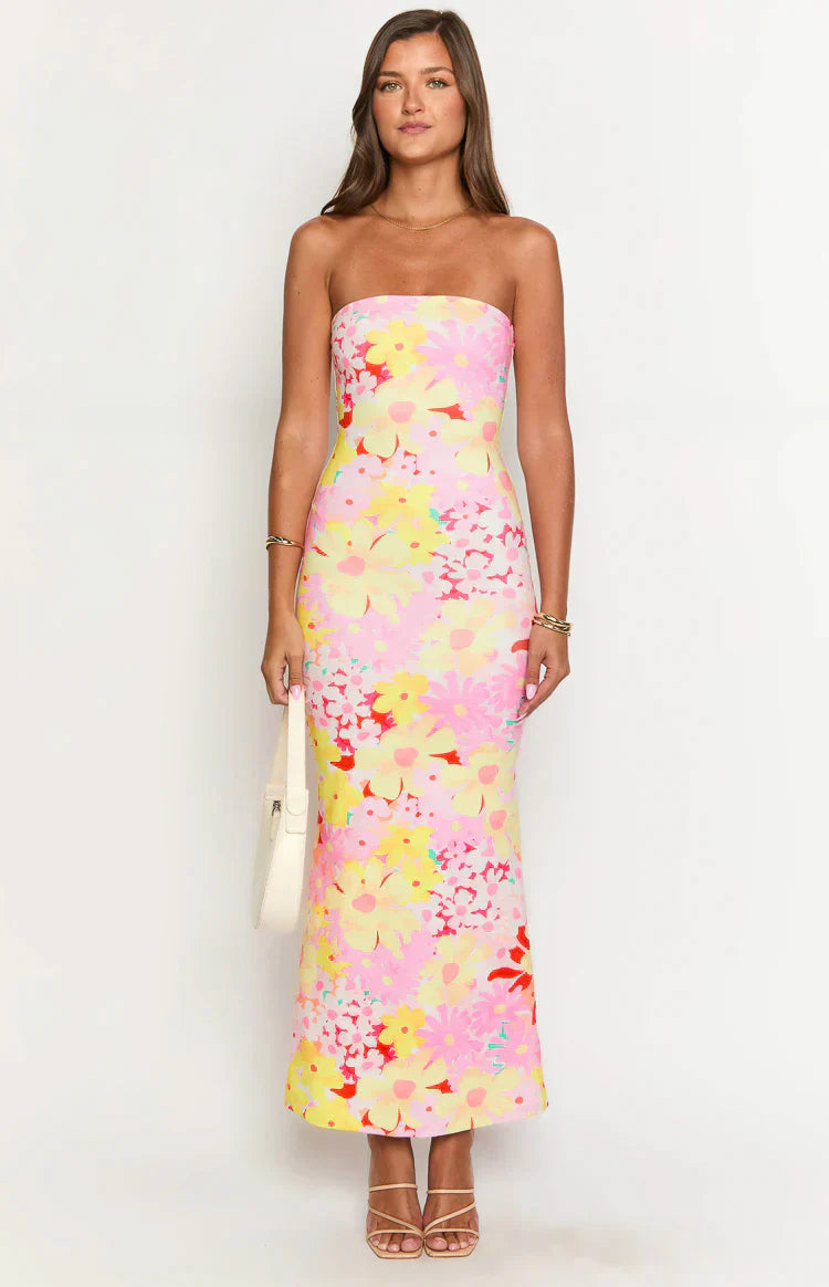 Arizona - Robe longue en maille florale