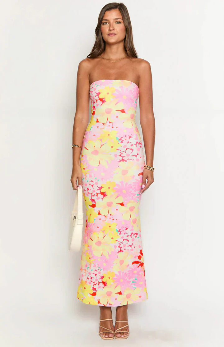 Arizona - Robe longue en maille florale