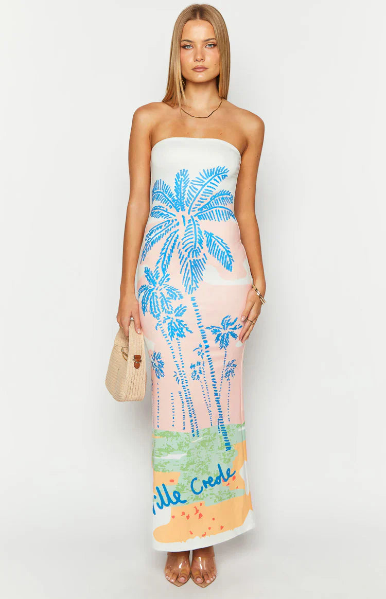 Arizona - Robe longue en maille florale