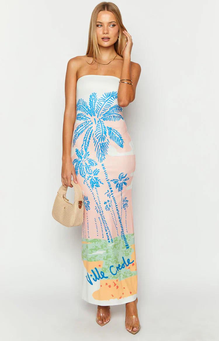 Arizona - Robe longue en maille florale