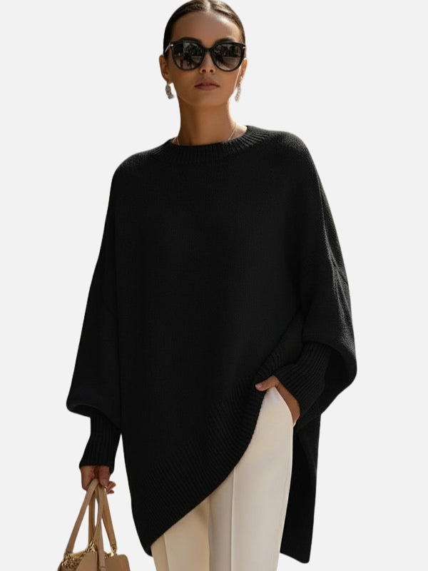 Anne | Poncho-pull en maille doux et oversize