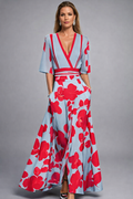 Elisa - Robe longue élégante à fleurs et à nouer