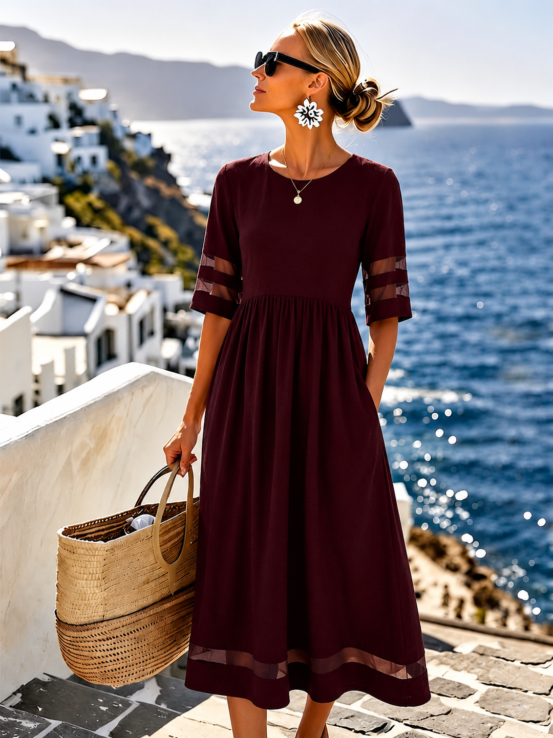 Cerelia | Robe midi moulante avec effet ventre plat