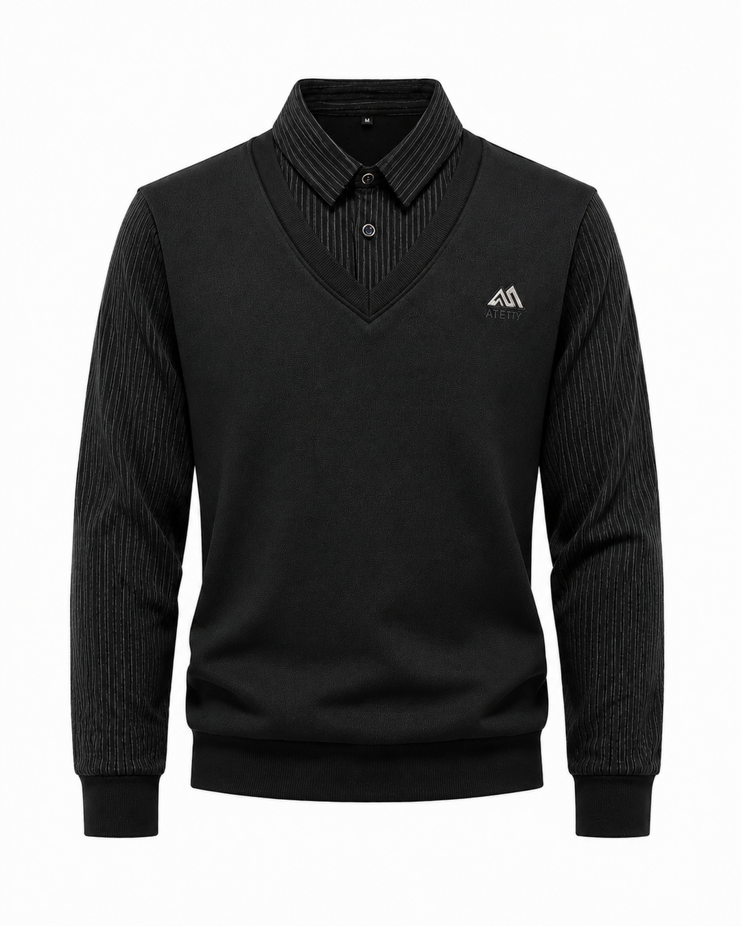 Pull-over 2 en 1 pour homme avec col de chemise et col en V | Valcor Zurich