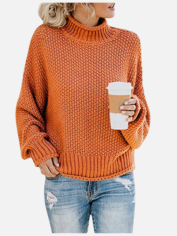 Susanne | Pull col roulé grosse maille pour femme
