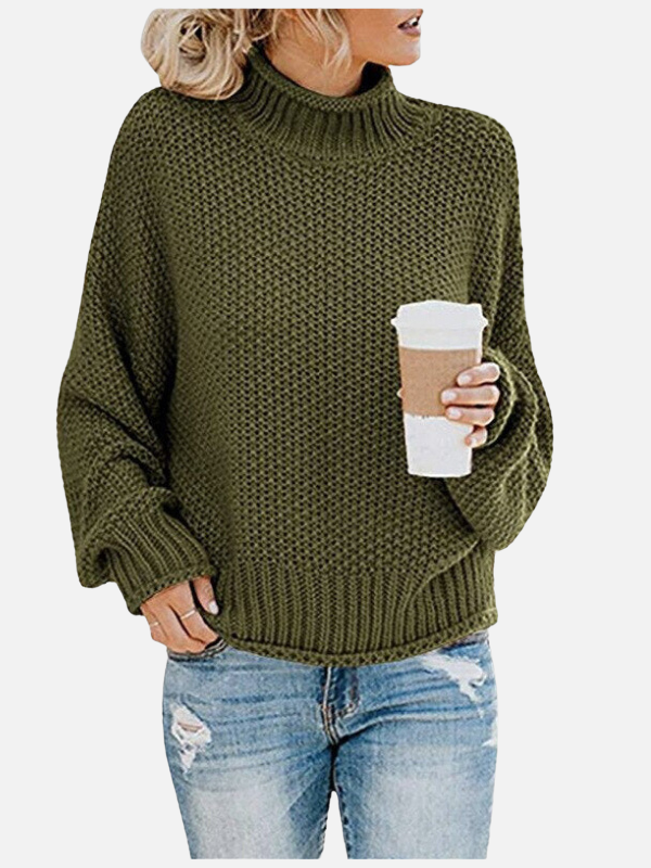 Susanne | Pull col roulé grosse maille pour femme