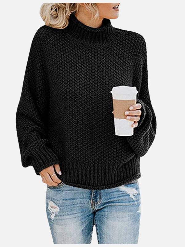 Susanne | Pull col roulé grosse maille pour femme