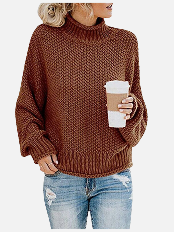 Susanne | Pull col roulé grosse maille pour femme