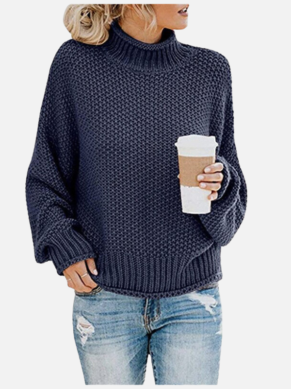 Susanne | Pull col roulé grosse maille pour femme