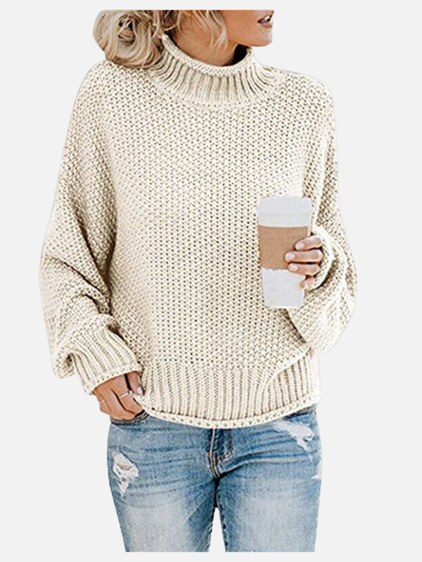 Susanne | Pull col roulé grosse maille pour femme
