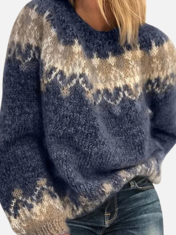 Ida | Pull en tricot islandais à encolure ronde