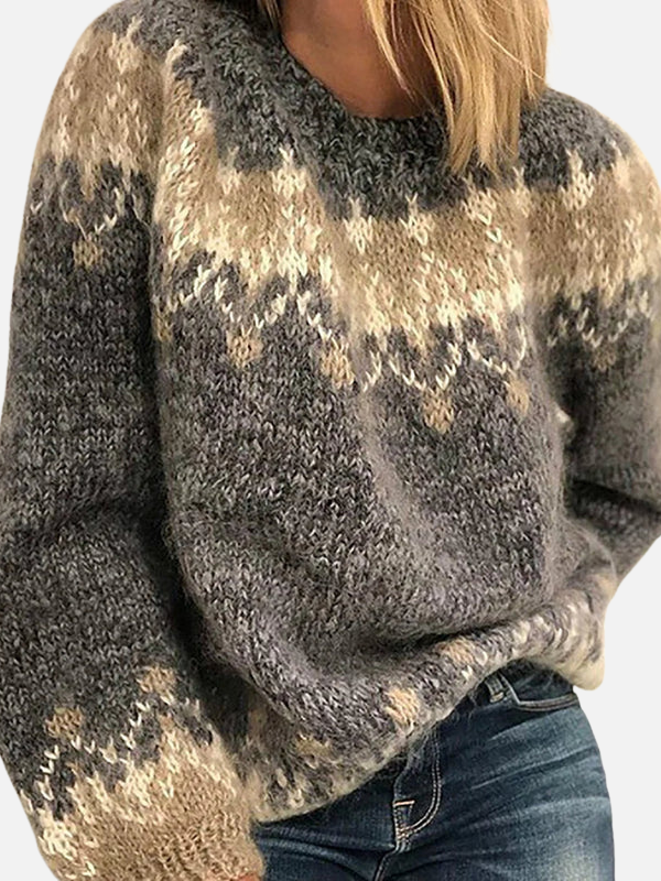 Ida | Pull en tricot islandais à encolure ronde