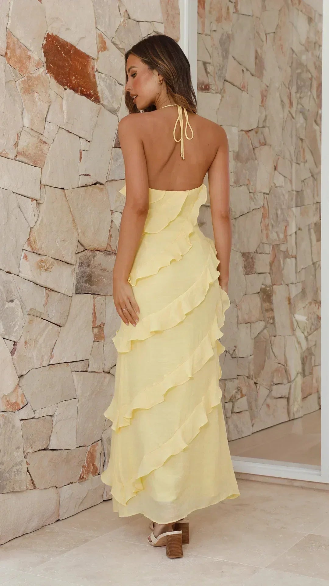 Luna Fashion House | Robe longue à volants pour femme – Robe d&
