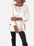 Karen | Longue blouse tricotée avec bouton détaillé