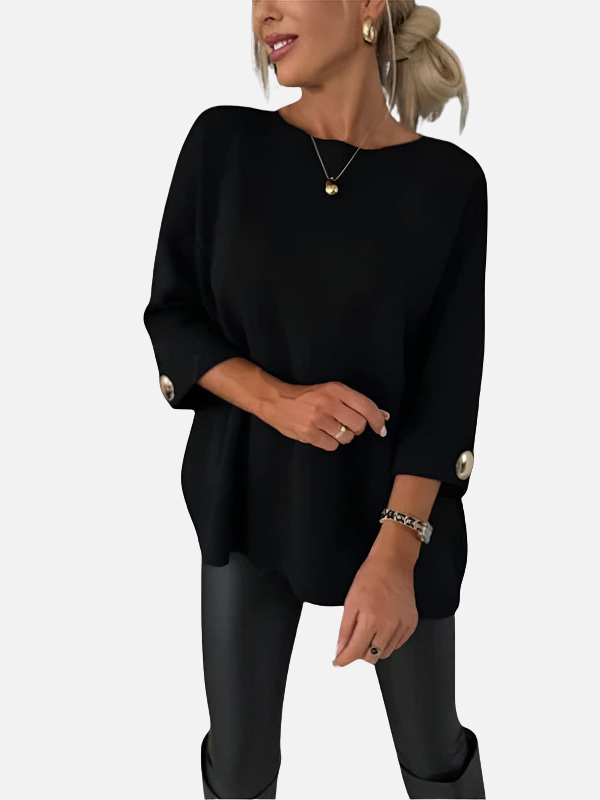 Karen | Longue blouse tricotée avec bouton détaillé