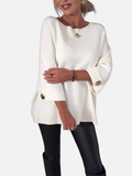 Anne | Longue blouse tricotée avec détails boutonnés