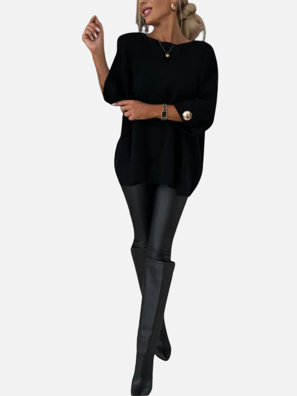Anne | Longue blouse tricotée avec détails boutonnés