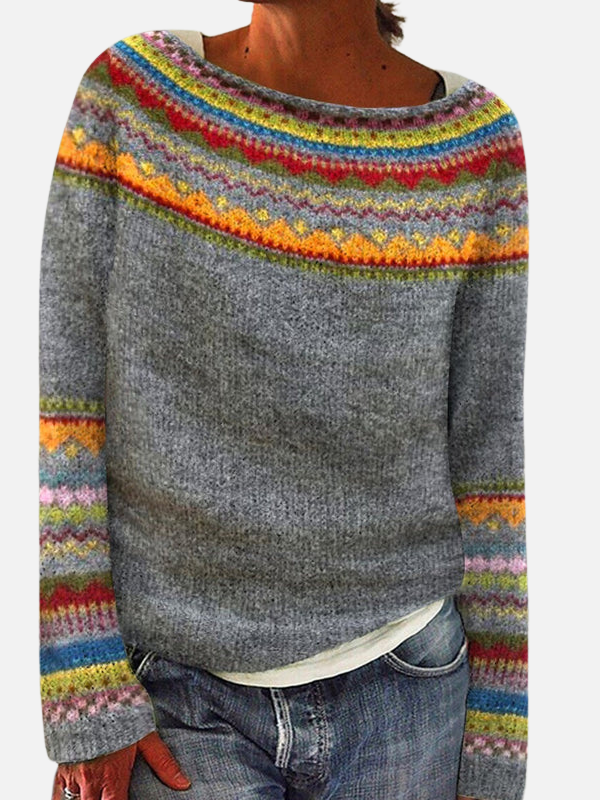 Susanne | Pull en maille à motifs avec col rond
