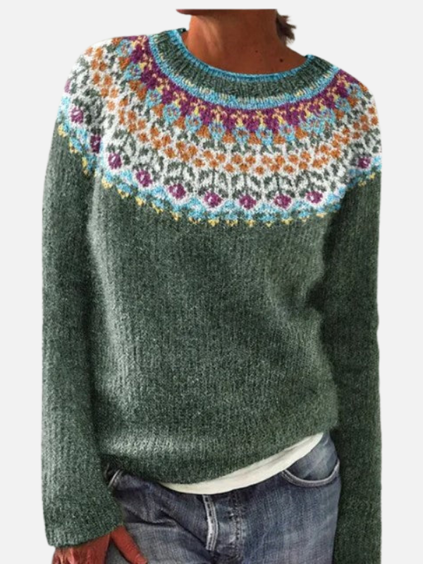 Susanne | Pull en maille à motifs avec col rond