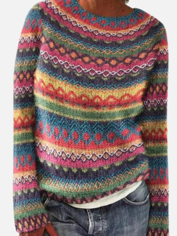Susanne | Pull en maille à motifs avec col rond