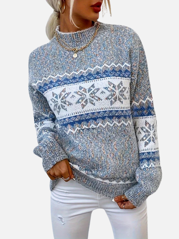 Maria | Pull en maille à motifs flocons de neige