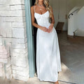 Robe longue d'été sans manches avec fronces sur le corsage