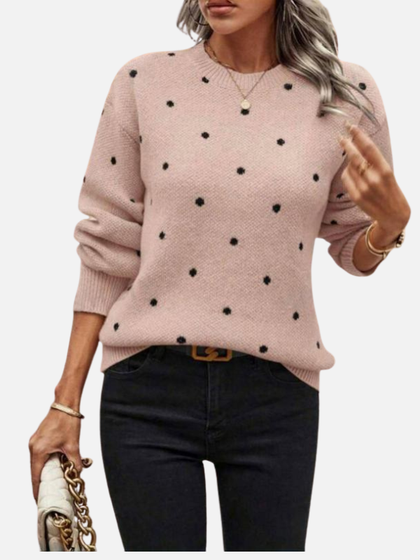Lene | Pull en maille à pois et col rond