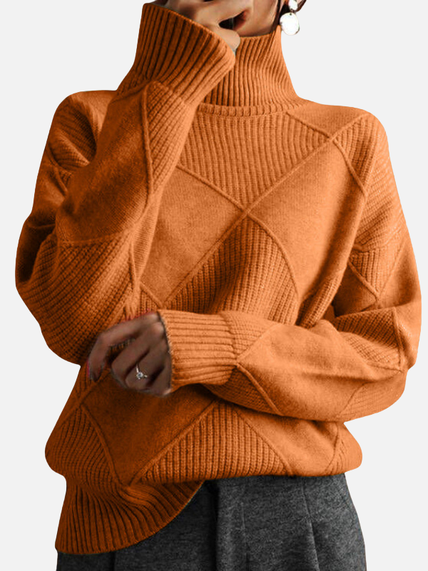 Susanne | Pull à col roulé à motif losanges