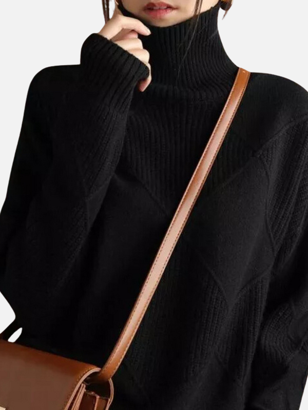 Susanne | Pull à col roulé à motif losanges