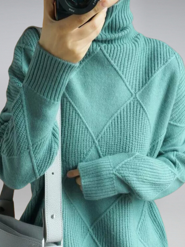 Susanne | Pull à col roulé à motif losanges