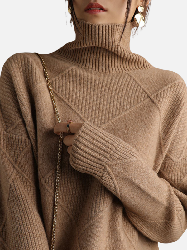 Susanne | Pull à col roulé à motif losanges