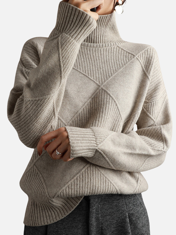 Susanne | Pull à col roulé à motif losanges