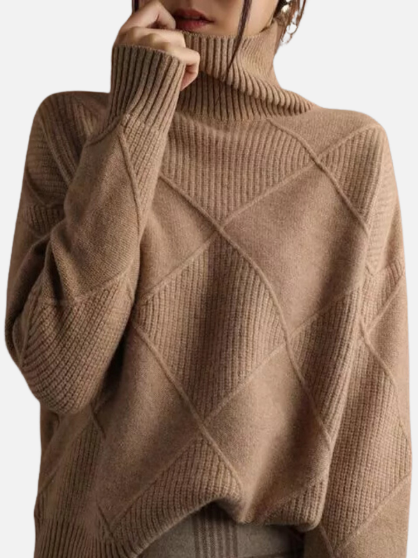 Susanne | Pull à col roulé à motif losanges