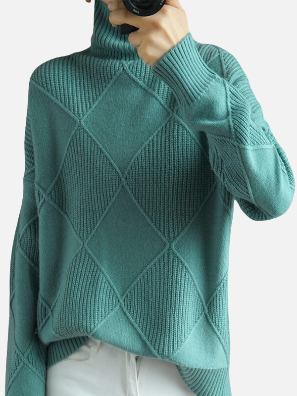 Susanne | Pull à col roulé à motif losanges