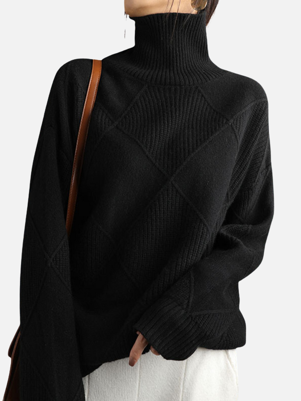 Susanne | Pull à col roulé à motif losanges