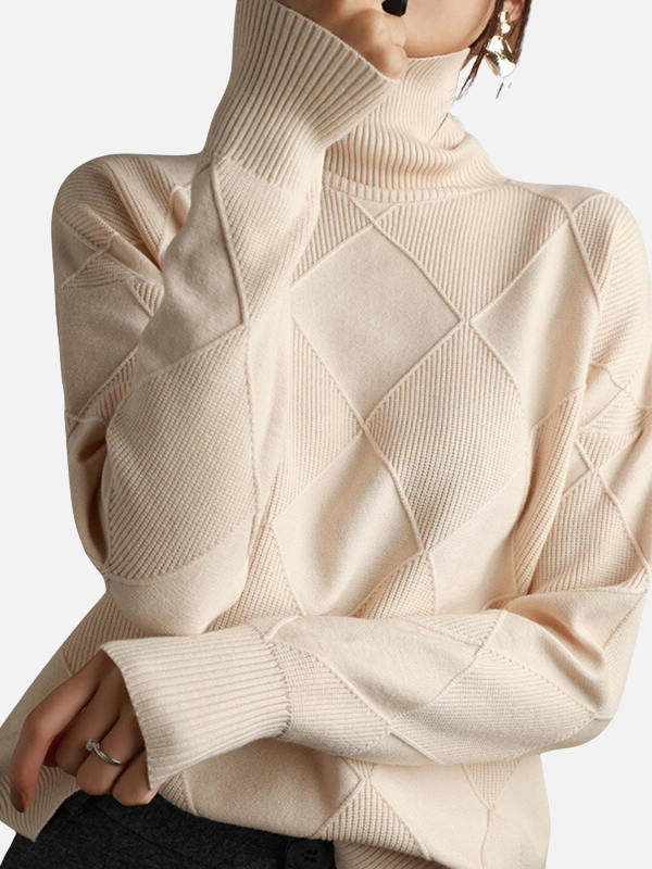 Susanne | Pull à col roulé à motif losanges
