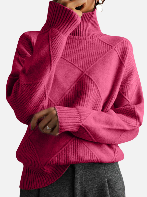 Susanne | Pull à col roulé à motif losanges