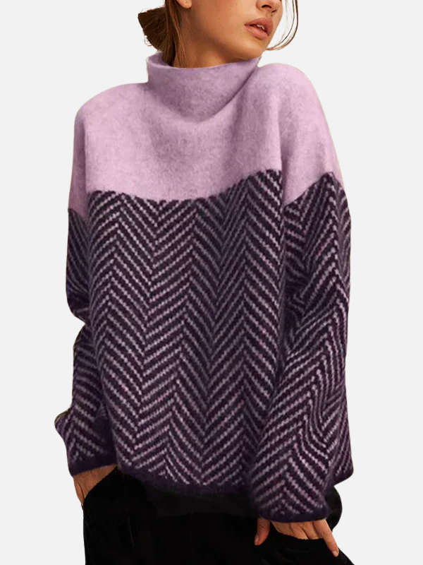 Camilla | Pull à col roulé à motif chevrons