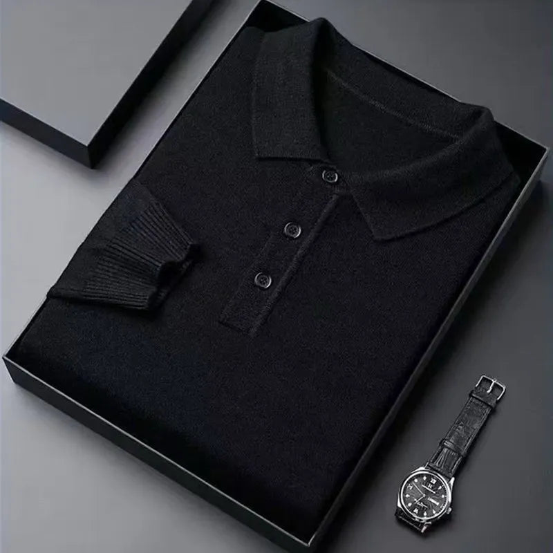 Pull en maille polo avec patte de boutonnage homme | Valcor Zürich