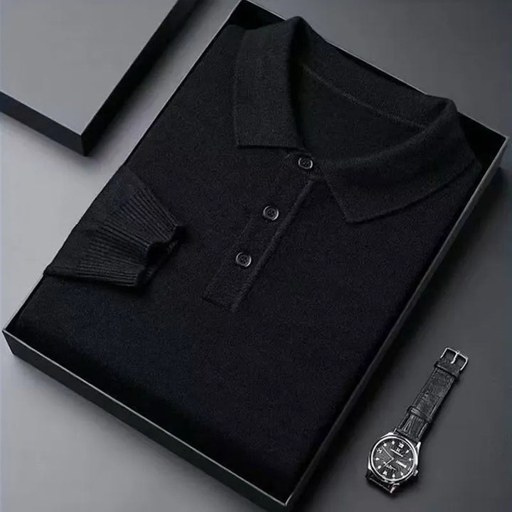 Pull en maille polo avec patte de boutonnage homme | Valcor Zürich