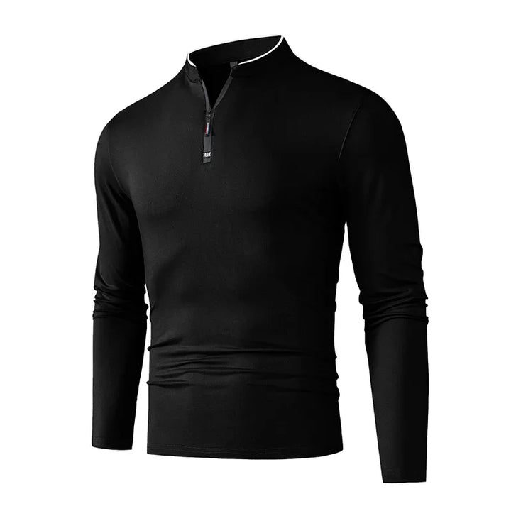 Haut à manches longues avec col montant et demi-zip pour homme | Valcor Zurich