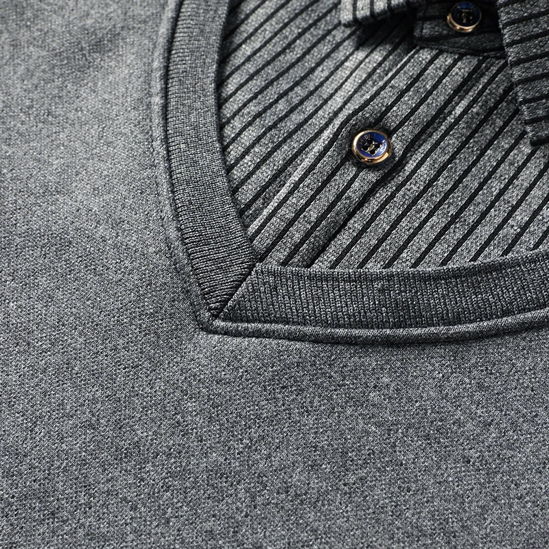 Pull-over 2 en 1 pour homme avec col de chemise et col en V | Valcor Zurich