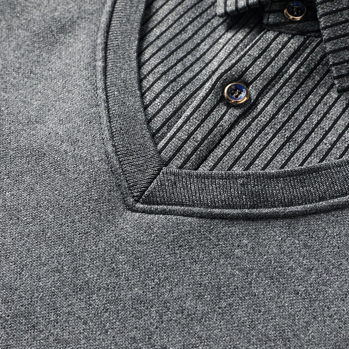 Pull-over 2 en 1 pour homme avec col de chemise et col en V | Valcor Zurich