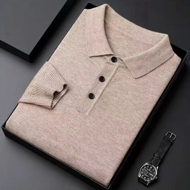 Pull en maille polo avec patte de boutonnage homme | Valcor Zürich