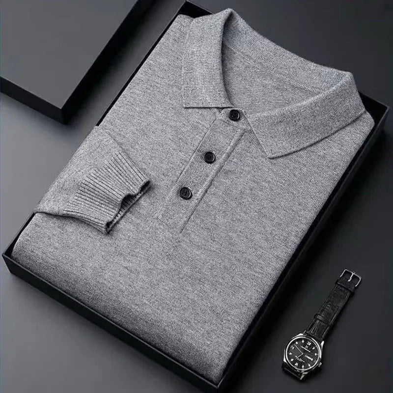 Pull en maille polo avec patte de boutonnage homme | Valcor Zürich