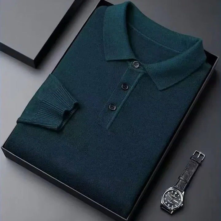 Pull en maille polo avec patte de boutonnage homme | Valcor Zürich