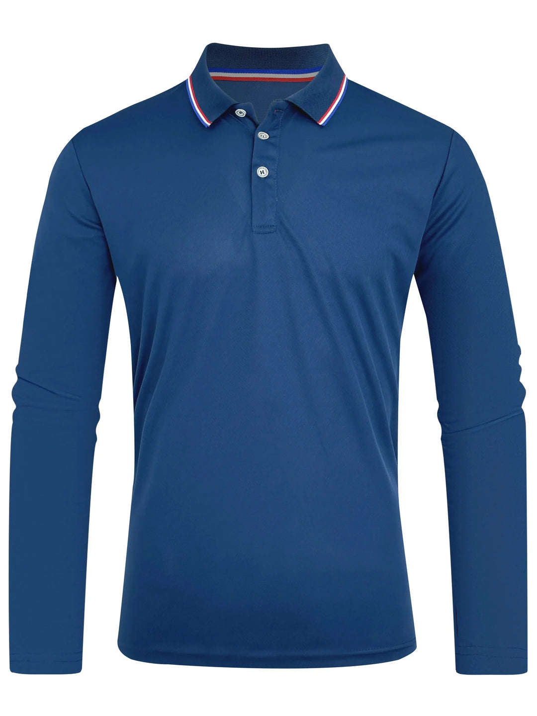 Polo à manches longues pour homme avec patte de boutonnage et col contrastant | Valcor Zürich