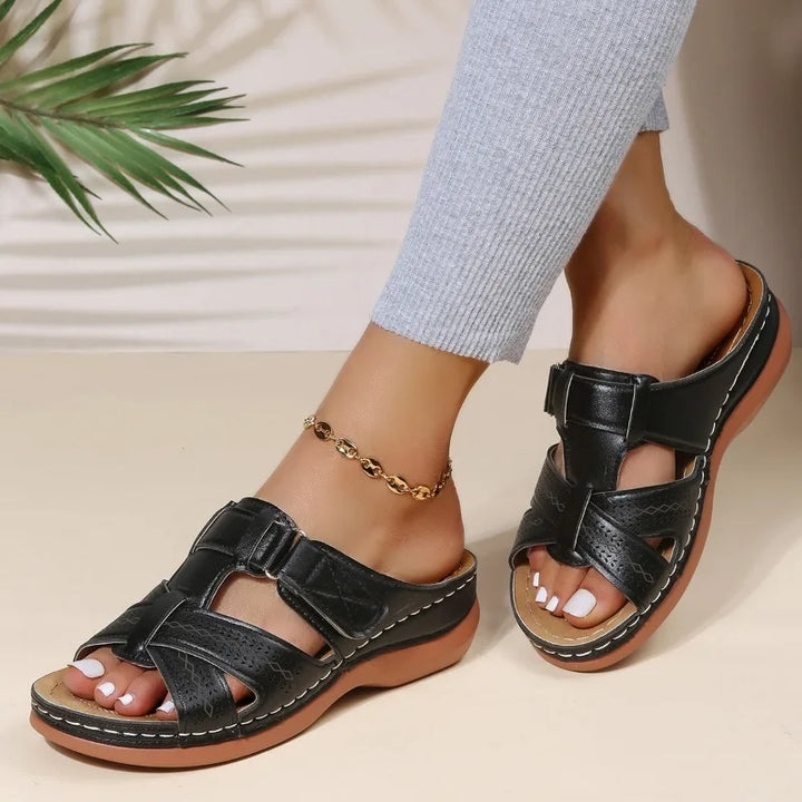 Gaia™ | Sandali da donna vintage ortopedici con zeppa